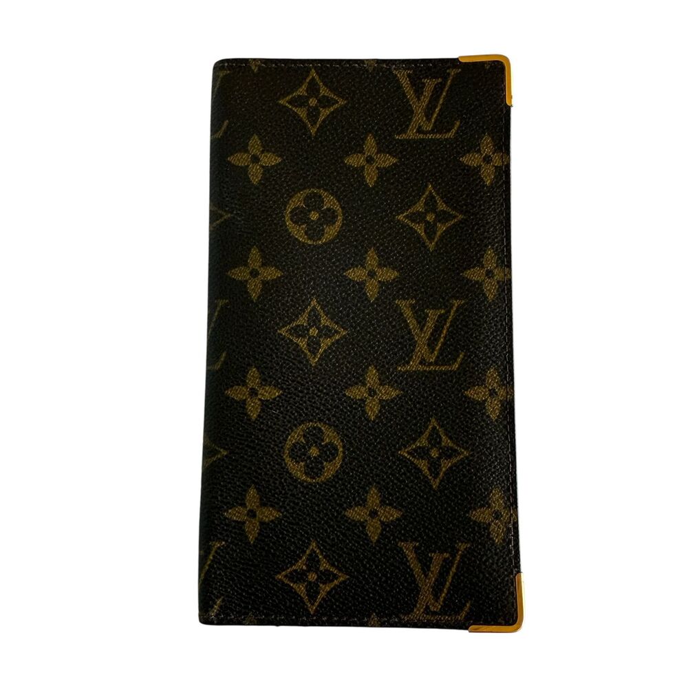 Louis Vuitton monogram long wallet passport card holder unisex authentic with C